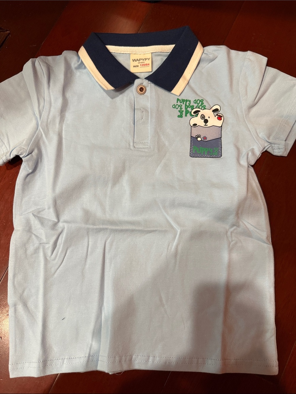 Light Blue Puppy Polo for Kids
